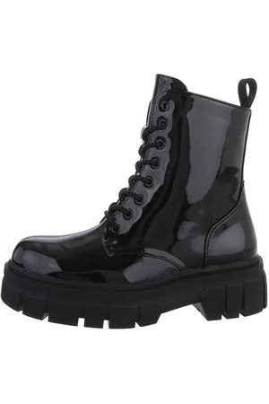 Ital-Design Damen Schnürschuhe Freizeit Schnürstiefelette Schnürstiefelette (80951349) Blockabsatz Plateaustiefeletten in - Verkäufer: