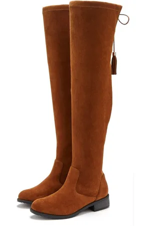 Lascana Stiefel, Langschaftstiefel Overkneestiefel mit elastischem Weitschaft und raffiniertem Flechtdetail