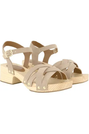 Ulla Popken Leder-Clog-Sandaletten Nieten Holzsohle Sandalette - Verkäufer: Popken Fashion Group