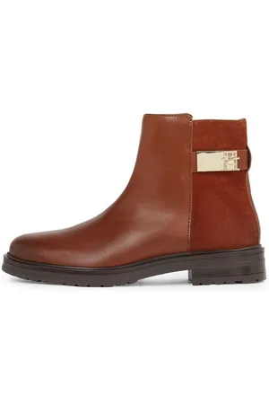 Tommy Hilfiger TH LOGO LEATHER MIX CHELSEA Stiefelette, Blockabsatz, Businesschuh, Boots mit TH-Schmuckelement