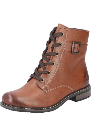 Rieker Schnürstiefelette, Schnürboots, Klassik-Boots, Blockabsatz, in Used-Optik