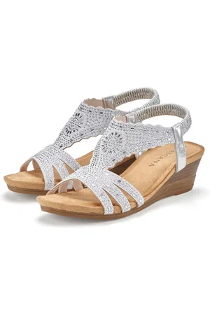 Lascana Sommerschuh Sandalette Sandale, Sommerschuh mit Glitzerdetails und elastischem Riemchen