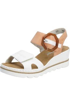 Rieker Sandalette, Sommerschuh, Sandale, Keilabsatz, mit auffälliger Schmuckspange