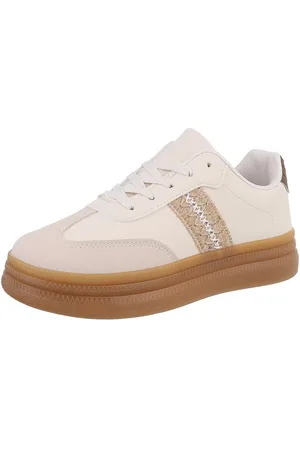 Ital-Design Damen Low-Top Freizeit Sneaker (88577515) Flach Sneakers Low in Beige - Verkäufer: