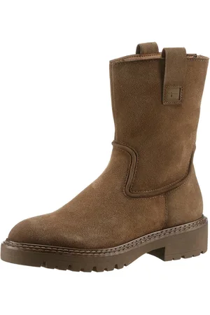Tamaris Stiefelette, Blockabsatz, Westernboots mit Ziernähten und seitlichen Laschen