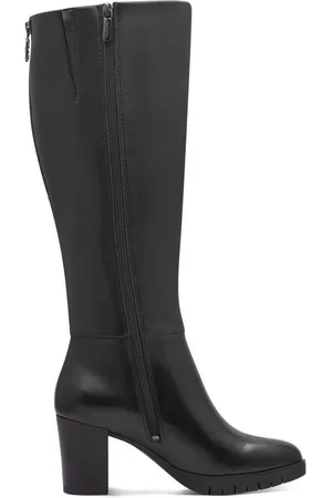 Tamaris Stiefel, Blockabsatz, Langschaftstiefel mit Ziernähten