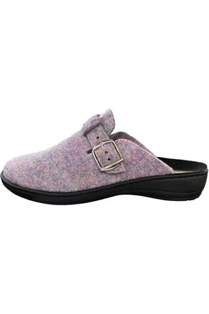 Algemare Damen Filz Pantoffel 8134-9051 mehrfarbig Hausschuh - Verkäufer: DerSchuhhaendler