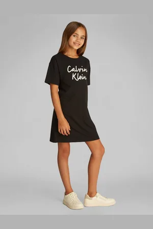 Calvin Klein Jerseykleid SCRIPT LOGO T-SHIRT DRESS mit großem Logo