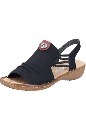 Rieker Sandale, Sommerschuh, Sandalette, Keilabsatz, mit Gummizug für perfekten Sitz