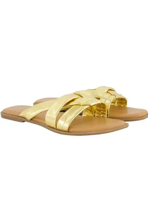 Ulla Popken Leder-Pantoletten Metallic-Riemen Weite H Sandalette - Verkäufer: Popken Fashion Group