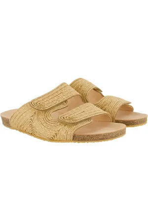 Ulla Popken Raffia-Sandalen Klettriemen Kork-Tieffußbett Sandalette - Verkäufer: Popken Fashion Group