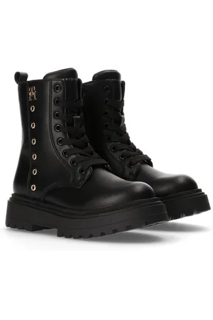 Tommy Hilfiger Schnürboots Chunky Boots, Plateaustiefel, Schnürstiefel mit Nieten besetzt