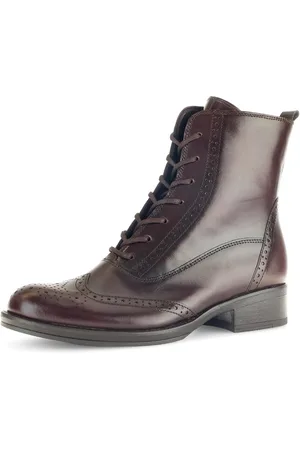 Gabor Schnürstiefelette, Blockabsatz, Schnürboots, Businessschuh mit modischer Lyralochung
