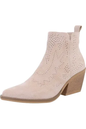 Ital-Design Damen Cowboyboots Western Westernstiefelette (88577297) Blockabsatz Stiefeletten in Beige - Verkäufer: