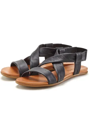 Lascana Sommerschuh Sandale aus Leder mit raffinierten Riemchen, Sandalette, Sommerschuh