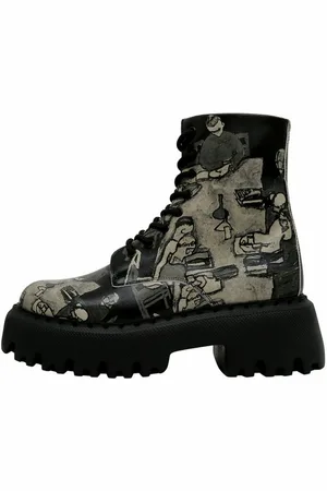 Dogo Damen Navy Supper Blackwhite Vegan Damen Boots / Female Chelseaboots Vegan