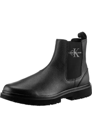 Calvin Klein EVA MID CHELSEA BOOT LTH Chelseaboots, Schlupfboots, Stiefelette mit seitlichem CK-Logo und Anziehlasche