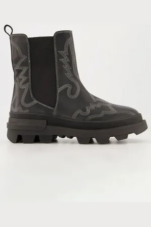 STUDIO UNTOLD Leder-Chelseaboots Echtleder Stickerei Stiefel - Verkäufer: Popken Fashion Group
