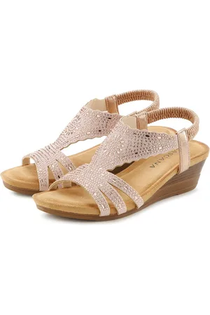 Lascana Sommerschuh Sandalette Sandale, Sommerschuh mit Glitzerdetails und elastischem Riemchen