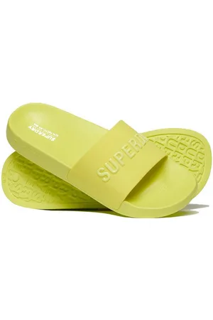 Superdry Damen Bade-Sandalen LOGO VEGAN POOL SLIDE Sunny Lime Green Badesandale - Verkäufer: Fashioncode