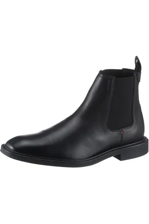 HUGO BOSS Gryff Chelseaboots, Blockabsatz, Schlupfboots, Stiefelette mit Stretcheinsätzen