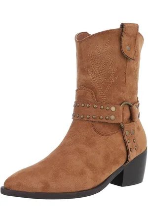Ital-Design Damen Cowboyboots Western Westernstiefelette (88577391) Blockabsatz Stiefeletten in Camel - Verkäufer: