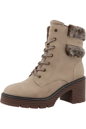 TOM TAILOR Schnürstiefelette, Blockabsatz, Schnürboots mit Reißverschluss für leichten Einstieg
