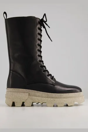STUDIO UNTOLD Lederboots XL-Schaft Schnürung Plateausohle Stiefel - Verkäufer: Popken Fashion Group