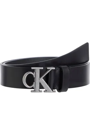 Calvin Klein Ledergürtel MONOGRAM PLAQUE BUCKLE 35MM im schlichten Design