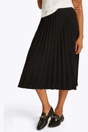 Tommy Hilfiger Plisseerock FLUID PLEATED PULL ON MIDI SKIRT mit rundum Falten