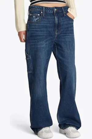 Tommy Hilfiger Relax-fit-Jeans Mia Mid Rise Relaxed Straight in blauer Waschung, mit Hammerschlaufe