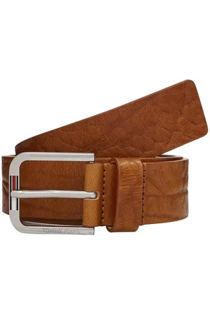 Tommy Hilfiger Ledergürtel TJM AUSTIN TEXTURE 3.5 Label auf der Schließe, genarbtes Leder