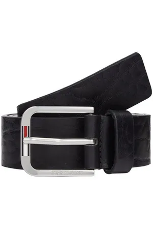 Tommy Hilfiger Ledergürtel TJM AUSTIN TEXTURE 3.5 Label auf der Schließe, genarbtes Leder
