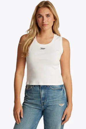 Tommy Hilfiger Tanktop TJW SLIM SCRIPT RIB TANK TOP mit Logostickerei