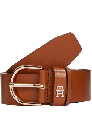 Tommy Hilfiger Ledergürtel ESSENTIAL EFFORTLESS 3.5 Ovale Einfachdornschließe, Logoemblem