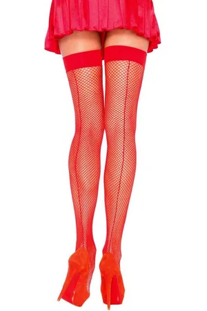 Leg Avenue Overknees Halterlose Netzstrümpfe mit Naht Sinnlich verführerisches Accessoire, das Stil und Eleganz vereint - Verkäufer: MASKWORLD
