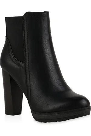 VAN HILL 78971 Ankleboots mit einem Plateau Vorne und in hochwertiger Lederoptik - Verkäufer: Primis Fashion