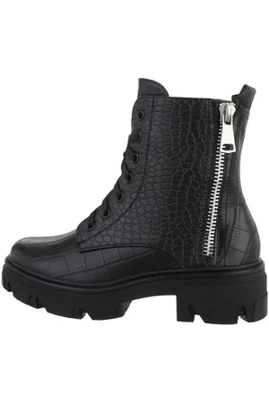 Ital-Design Damen Schnürschuhe Biker Westernstiefelette (71547392) Blockabsatz Plateaustiefeletten in - Verkäufer: