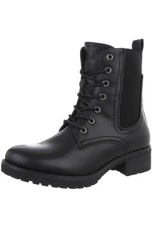 Ital-Design Damen Schnürschuhe Freizeit Stiefelette (87740313) Blockabsatz Schnürstiefeletten in - Verkäufer: