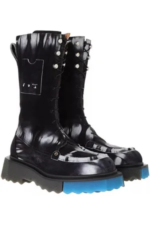 OFF-WHITE Tie Dye Sponge Pocket Combat Black/White Schnürstiefelette (1-tlg) - Verkäufer: The Platform Group