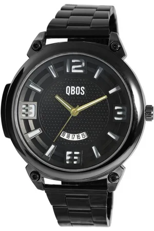 QBOS Quarzuhr 2800094 Herrenuhr mit Edelstahlband, schwarz + weiß - Verkäufer: Shaghafi GmbH