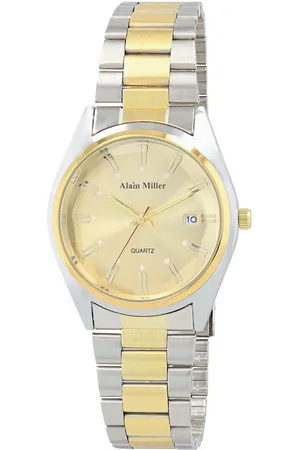 Alain Miller Quarzuhr 2800101 Herrenuhr mit Metallband, silberfarben/ grün - Verkäufer: Shaghafi GmbH