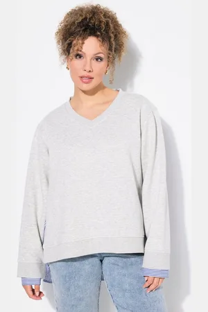 Ulla Popken Sweatshirt 2-in-1-Sweatshirt V-Ausschnitt Langarm - Verkäufer: Popken Fashion Group