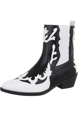 Ital-Design Damen Cowboyboots Western Stiefelette (87118137) Blockabsatz Western- & Bikerboots in Weiß - Verkäufer: