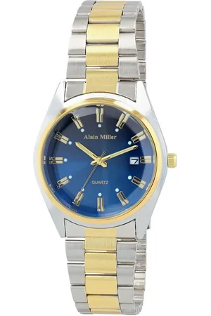 Alain Miller Quarzuhr 2800101 Herrenuhr mit Metallband, silberfarben/ grün - Verkäufer: Shaghafi GmbH