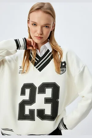 Koton Sweatshirt V-Kragen Mit Aufdruck - Verkäufer:
