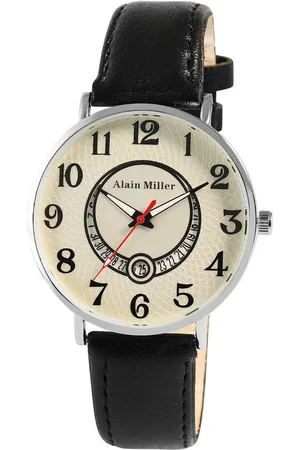 Alain Miller Quarzuhr 2900259 Alian Miller Herrenuhr mit Band aus Lederimitat, schwarz - Verkäufer: Shaghafi GmbH