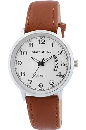 Alain Miller Quarzuhr 2900263 Herrenuhr mit Band aus Lederimitat, braun + - Verkäufer: Shaghafi GmbH