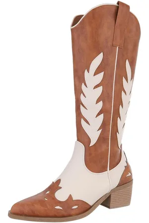 Ital-Design Damen Cowboyboots Western Westernstiefel (87336798) Blockabsatz Stiefel in Camel - Verkäufer: