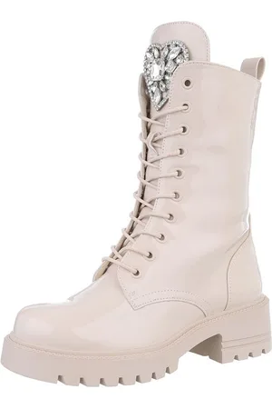 Ital-Design Damen Schnürschuhe Freizeit Schnürstiefelette (87214571) Blockabsatz Plateaustiefeletten in - Verkäufer: